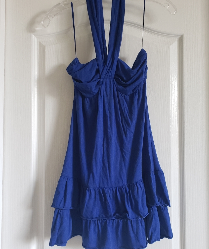 express • halter tiered ruffle dress